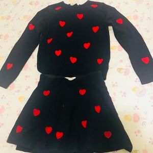 Heart skirt and sweater and a Zara knitwear ❤️❤️❤️